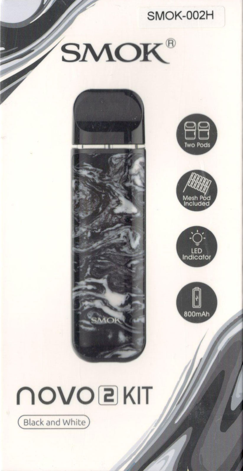 Набор SMOK NOVO 2 Pod 800mAh Kit SMOK-002H Black and White Resin фото